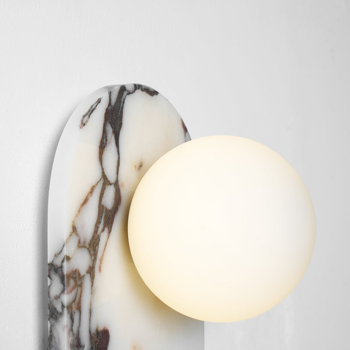 Modulo Marble Wall Lamp - Italian Bulgari Marble & Opaline Glass Sconce