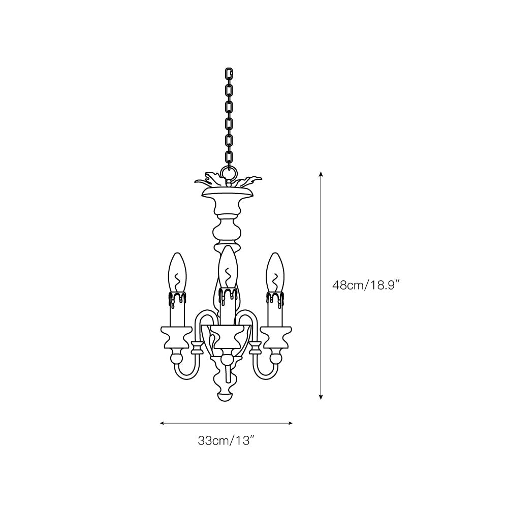 Modway Bountiful Pendant Light - Hand-Carved Wood & Gold Candelabra Light