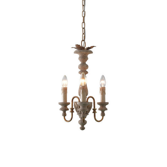 Modway Bountiful Pendant Light - Hand-Carved Wood & Gold Candelabra Light