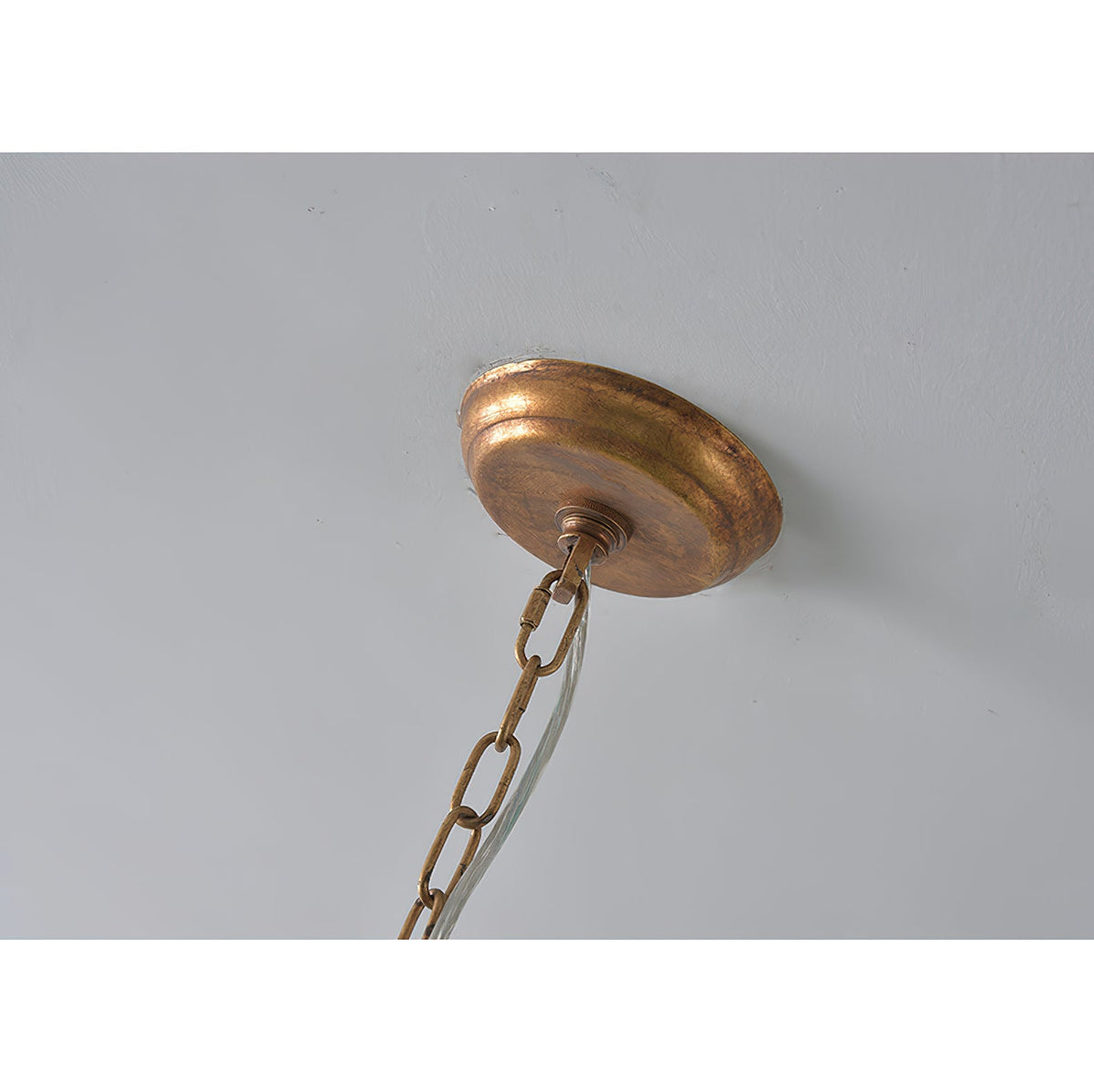 Modway Bountiful Pendant Light - Hand-Carved Wood & Gold Candelabra Light