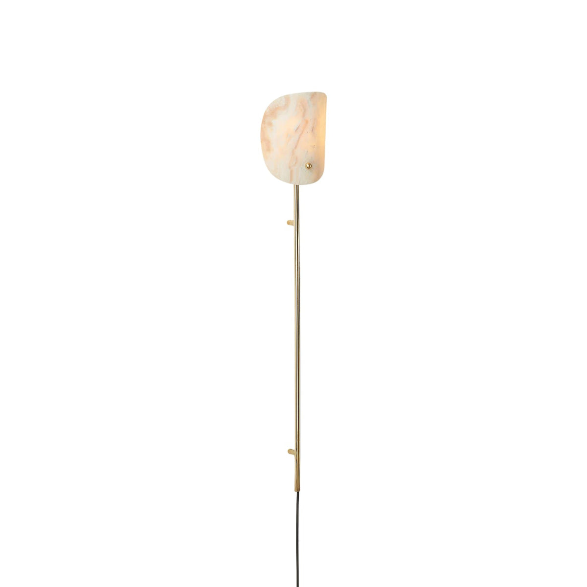 Monet Onyx Plug-In Sconce - Hand-Carved Solid Onyx & Gold Wall Light