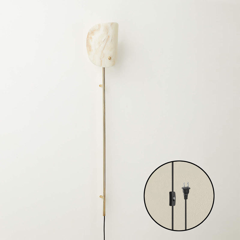 Monet Onyx Plug-In Sconce - Hand-Carved Solid Onyx & Gold Wall Light