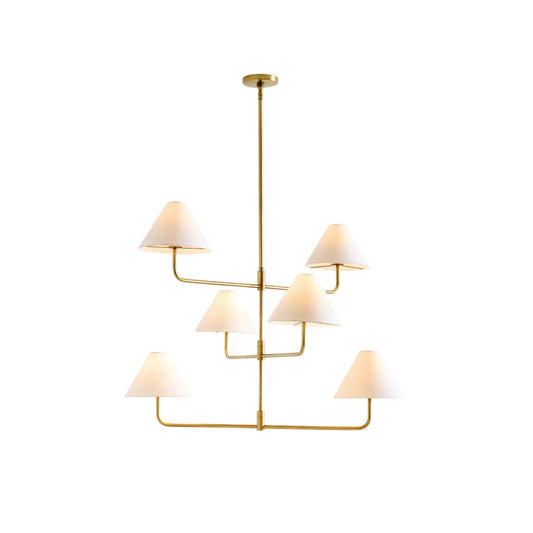 Basden Three Tier Chandelier | Mobile-Inspired 6-Light Brass Pendant