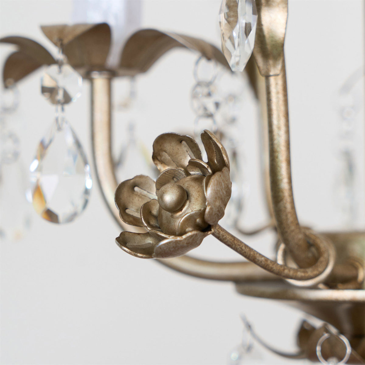 Monteleone Chandelier - Compact Gold Iron & Faceted Crystal 3-Light Pendant