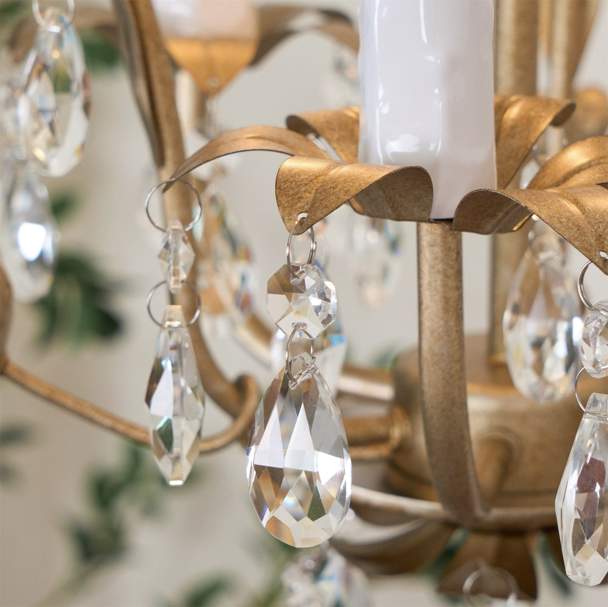 Monteleone Chandelier - Compact Gold Iron & Faceted Crystal 3-Light Pendant