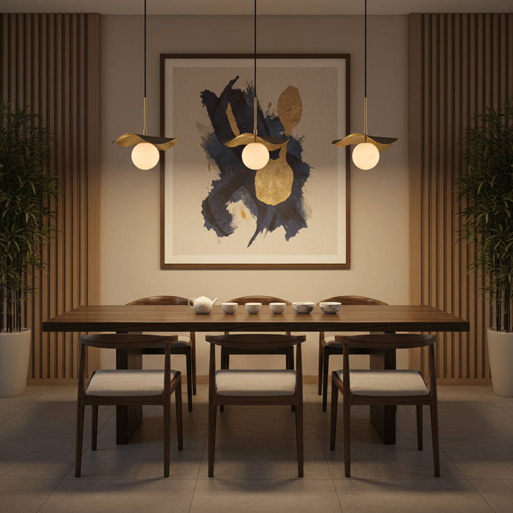 Montera Alabaster Pendant Light - Biomorphic Curved Stone & Brass Light