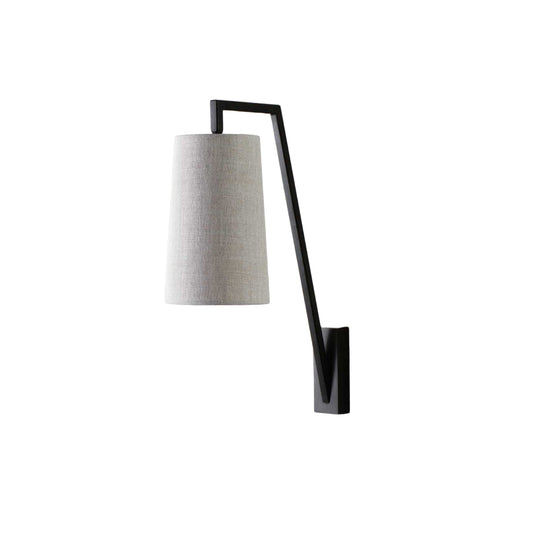 Monty Wall Lamp - Mid-Century Modern Brass & Fabric Sconce | Angled Geometric Wall Light