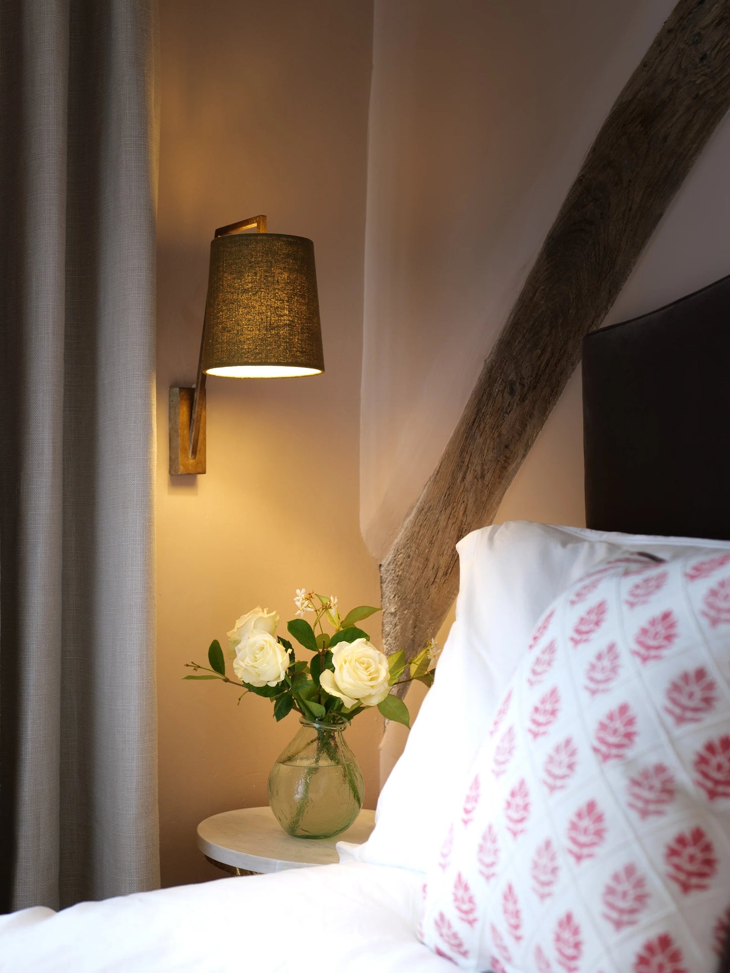 Monty Wall Lamp - Mid-Century Modern Brass & Fabric Sconce | Angled Geometric Wall Light