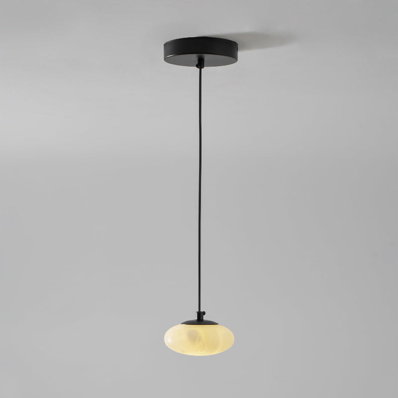 Moonstone Alabaster Pendant Lamp - Natural Spanish Stone & Brass Pendant | Modern Organic