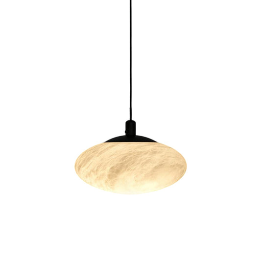 Moonstone Alabaster Pendant Lamp - Natural Spanish Stone & Brass Pendant | Modern Organic