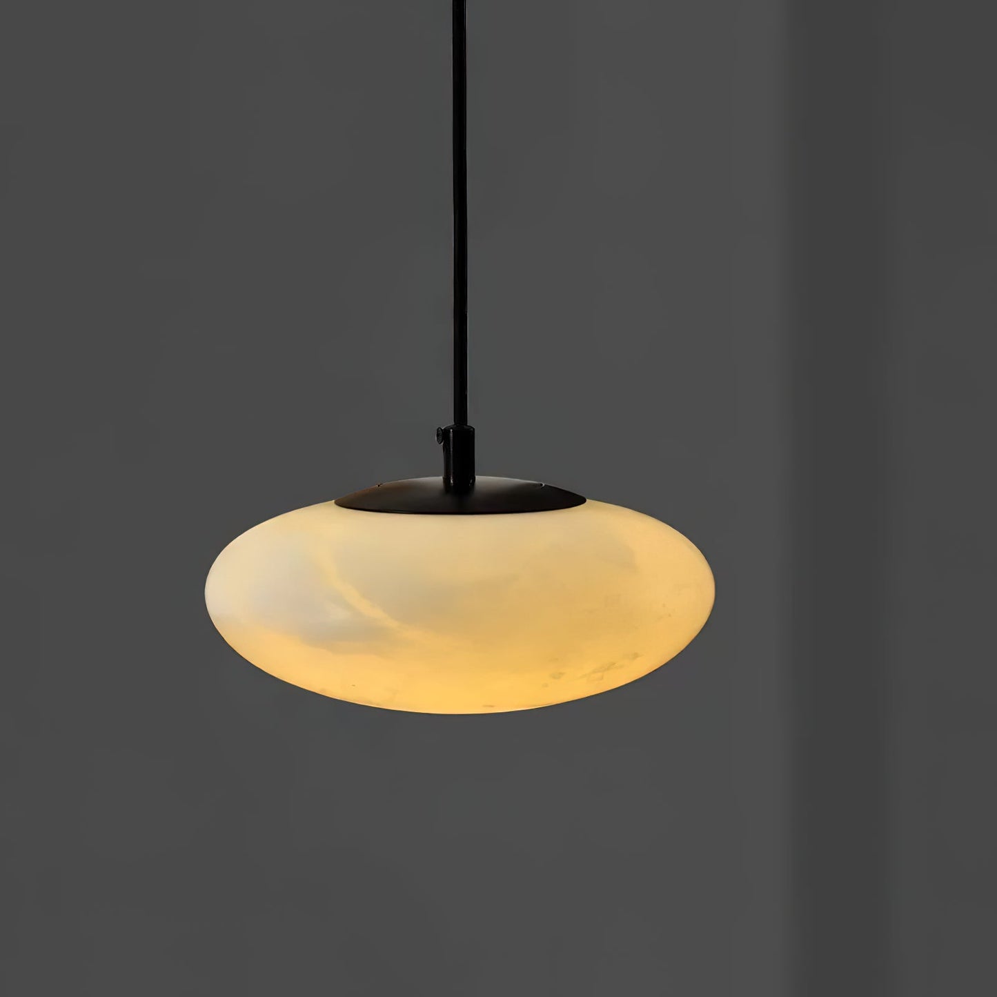 Moonstone Alabaster Pendant Lamp - Natural Spanish Stone & Brass Pendant | Modern Organic