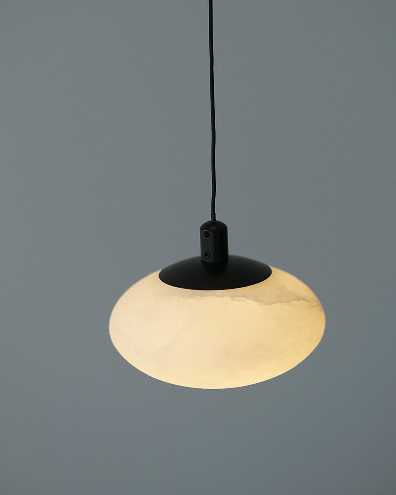 Moonstone Alabaster Pendant Lamp - Natural Spanish Stone & Brass Pendant | Modern Organic