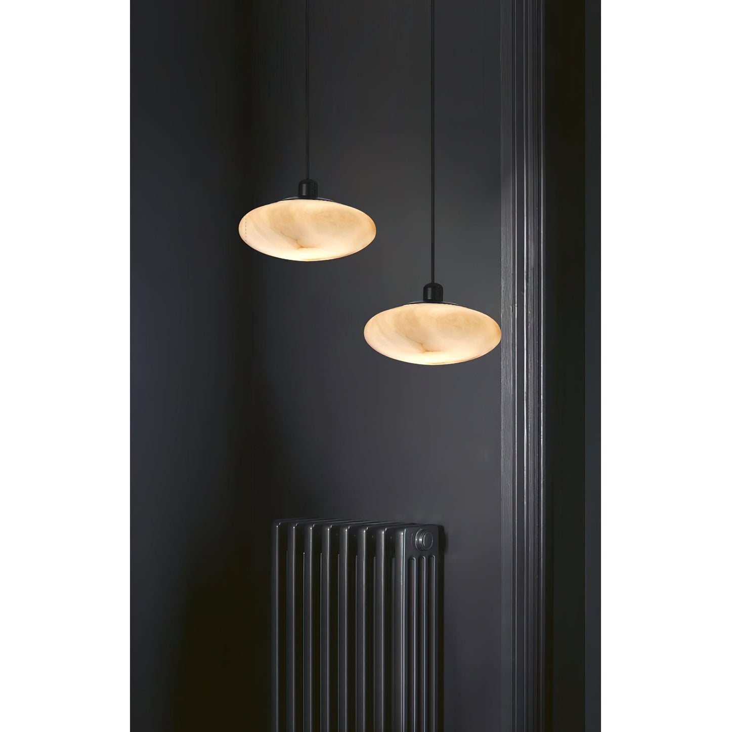 Moonstone Alabaster Pendant Lamp - Natural Spanish Stone & Brass Pendant | Modern Organic
