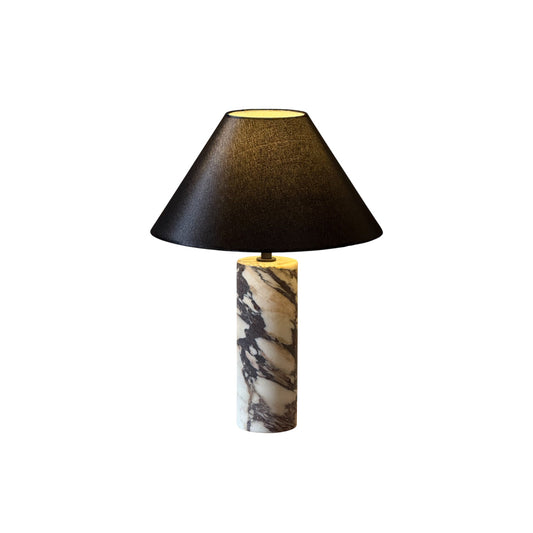 Morola Table Lamp - Minimalist Marble & Fabric Desk Light | Luxury Bedside Stone Lamp
