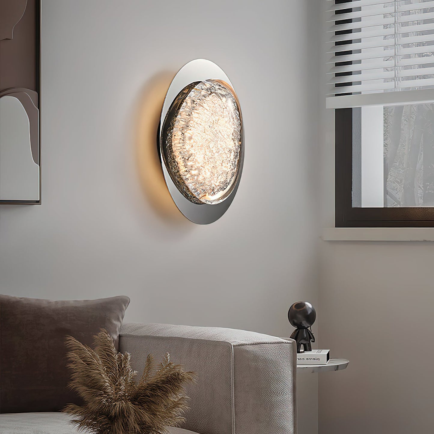 Morstad Sconce - Optical Acrylic & Stainless Steel LED Wall Light | Modern Geometric Sconce