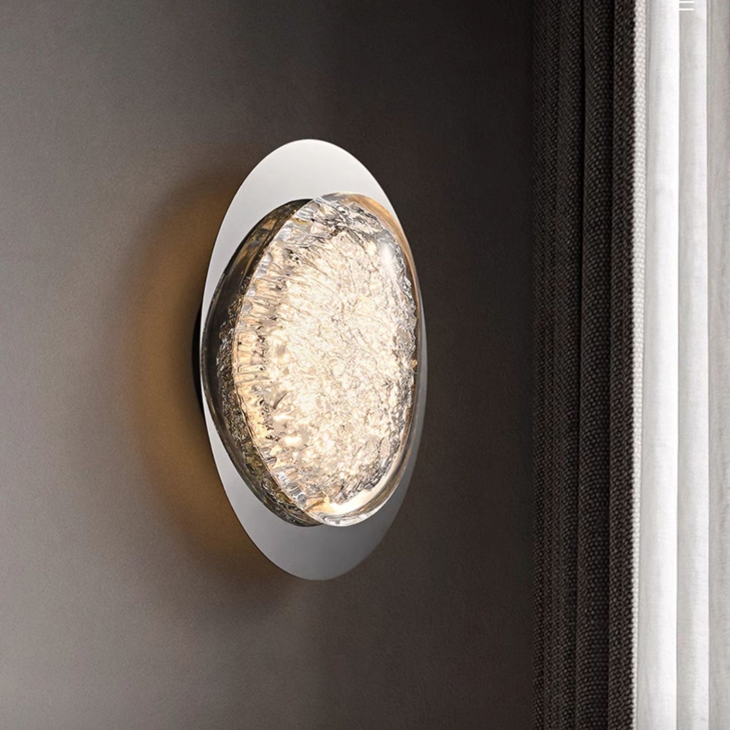 Morstad Sconce - Optical Acrylic & Stainless Steel LED Wall Light | Modern Geometric Sconce