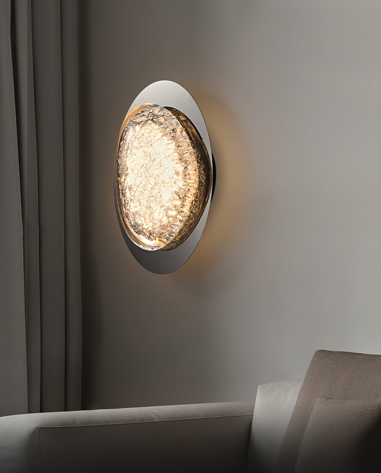Morstad Sconce - Optical Acrylic & Stainless Steel LED Wall Light | Modern Geometric Sconce