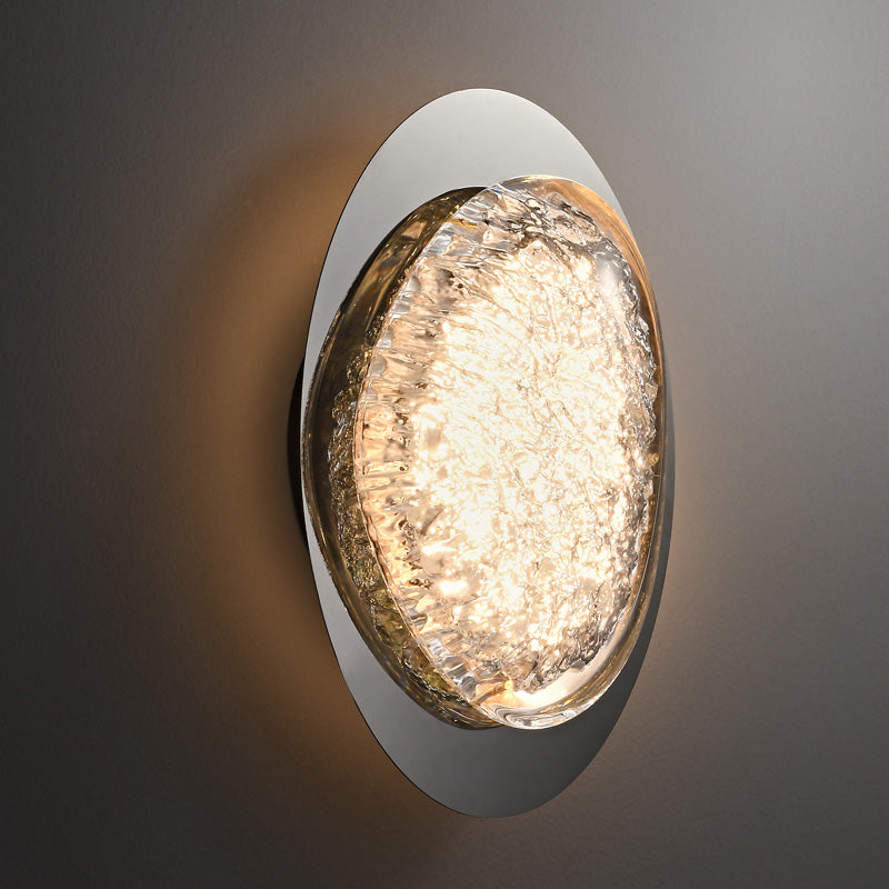 Morstad Sconce - Optical Acrylic & Stainless Steel LED Wall Light | Modern Geometric Sconce