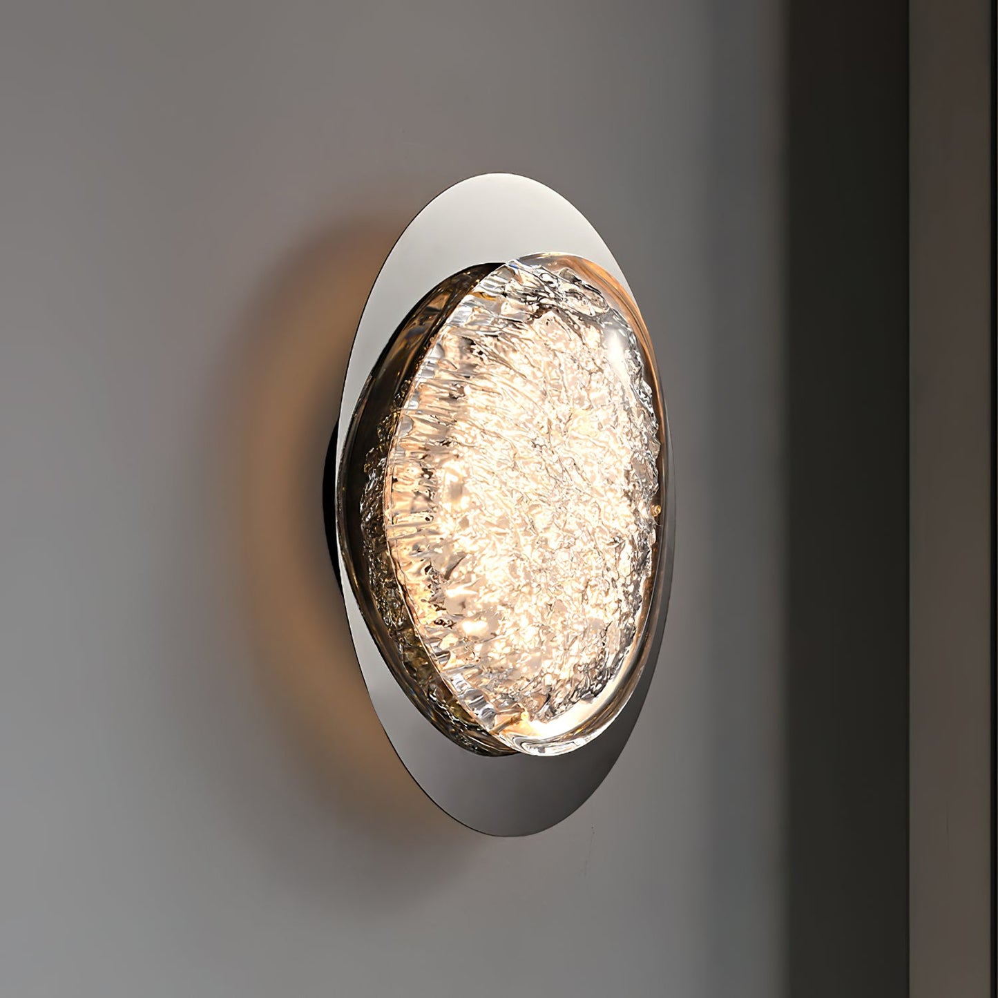 Morstad Sconce - Optical Acrylic & Stainless Steel LED Wall Light | Modern Geometric Sconce