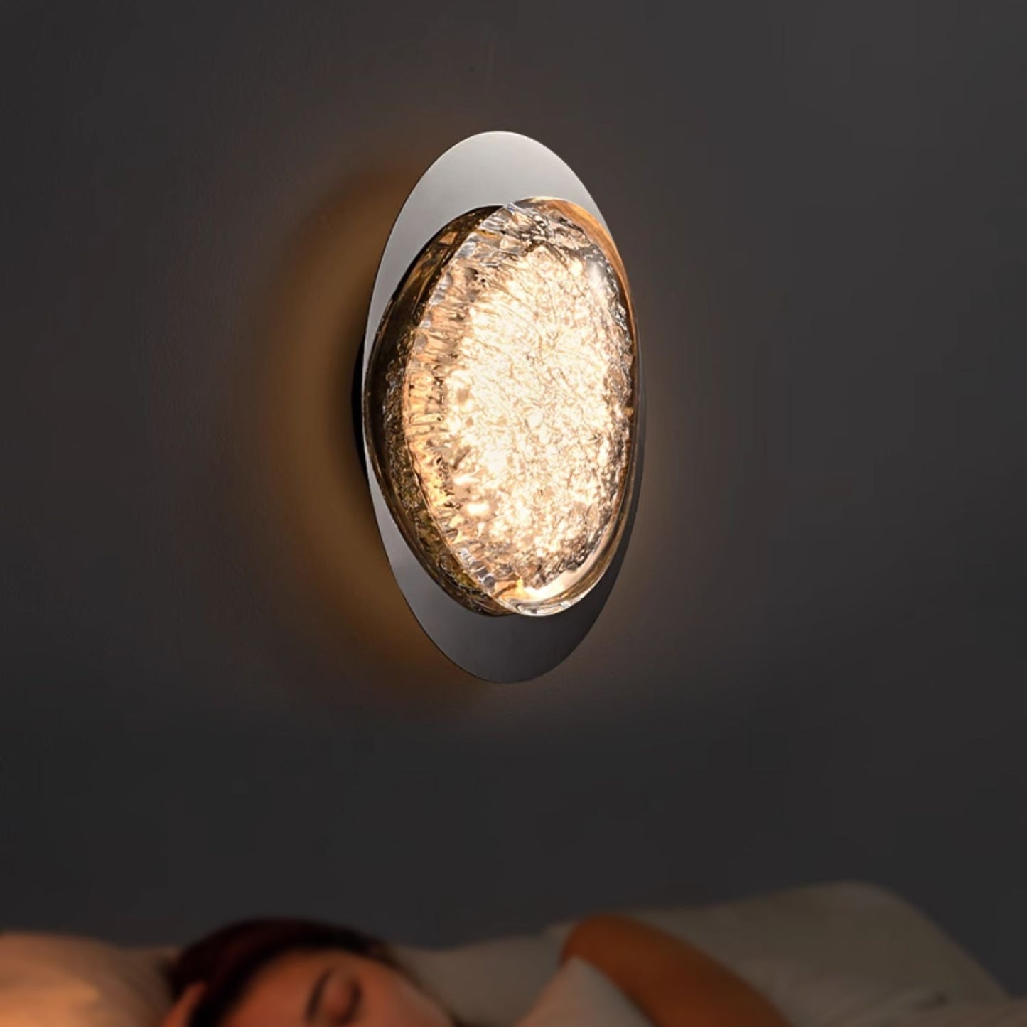Morstad Sconce - Optical Acrylic & Stainless Steel LED Wall Light | Modern Geometric Sconce