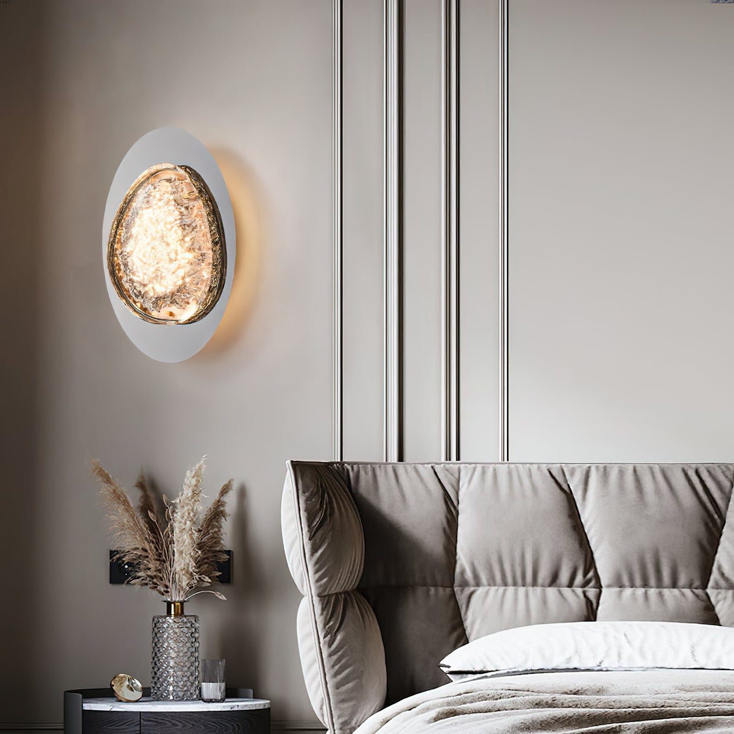 Morstad Sconce - Optical Acrylic & Stainless Steel LED Wall Light | Modern Geometric Sconce