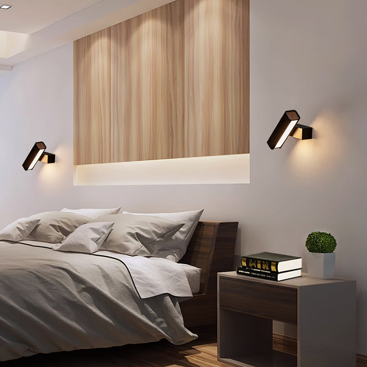 Pixel Rotating Wall Lamp - Modern Metal & Solid Wood LED Sconce