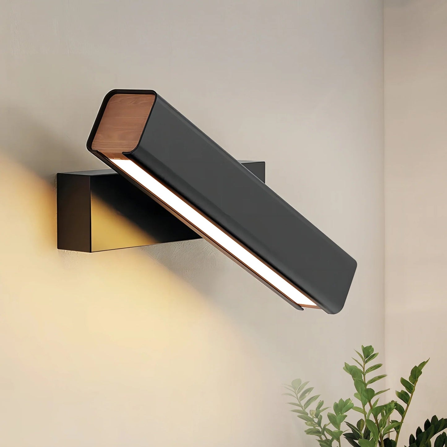 Pixel Rotating Wall Lamp - Modern Metal & Solid Wood LED Sconce