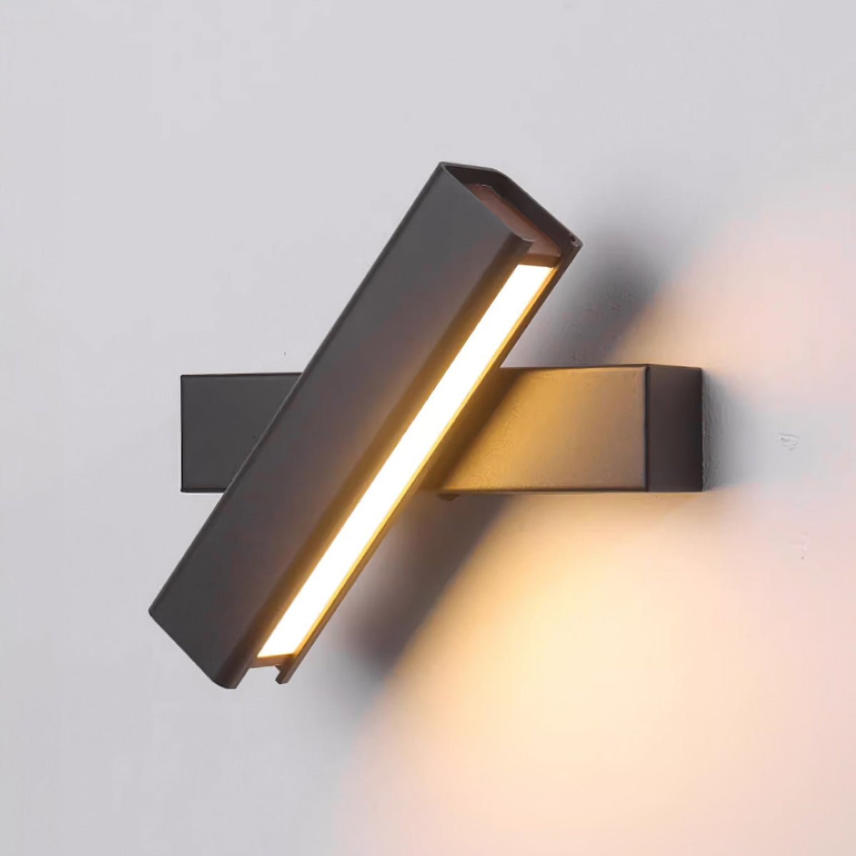 Pixel Rotating Wall Lamp - Modern Metal & Solid Wood LED Sconce