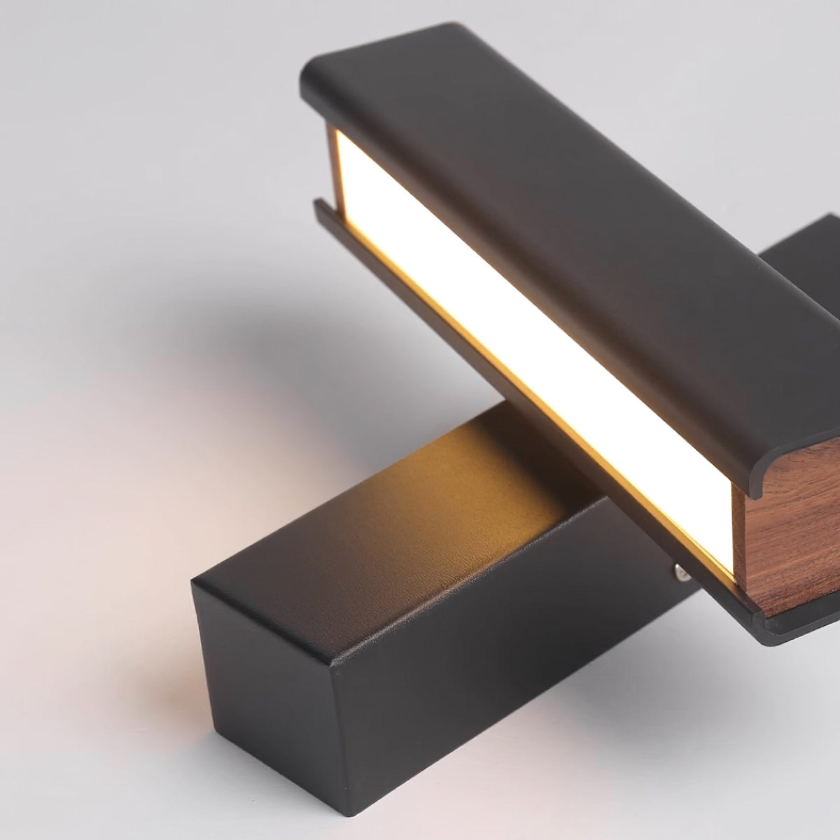 Pixel Rotating Wall Lamp - Modern Metal & Solid Wood LED Sconce