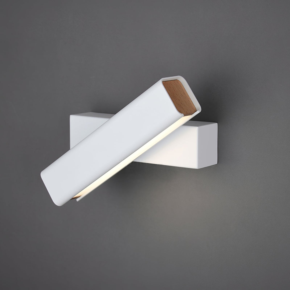 Pixel Rotating Wall Lamp - Modern Metal & Solid Wood LED Sconce
