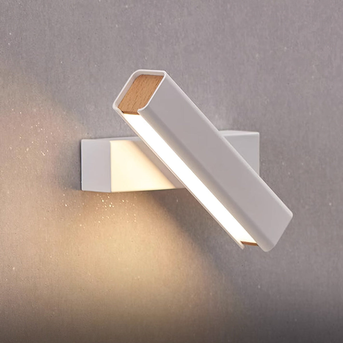Pixel Rotating Wall Lamp - Modern Metal & Solid Wood LED Sconce
