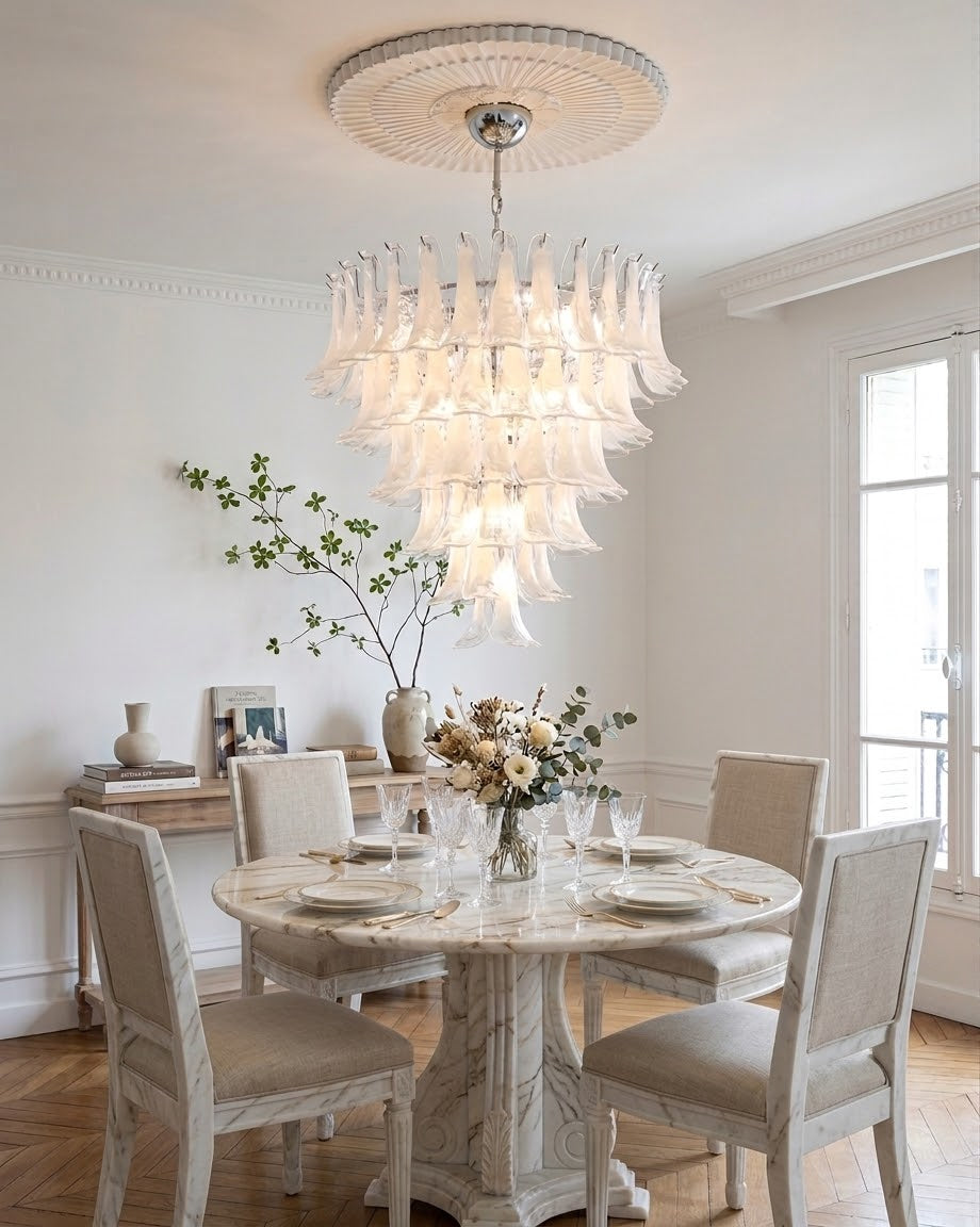 Murano Chandelier - Handcrafted Tiered Glass Art Pendant | Luxury Italian-Style Lighting