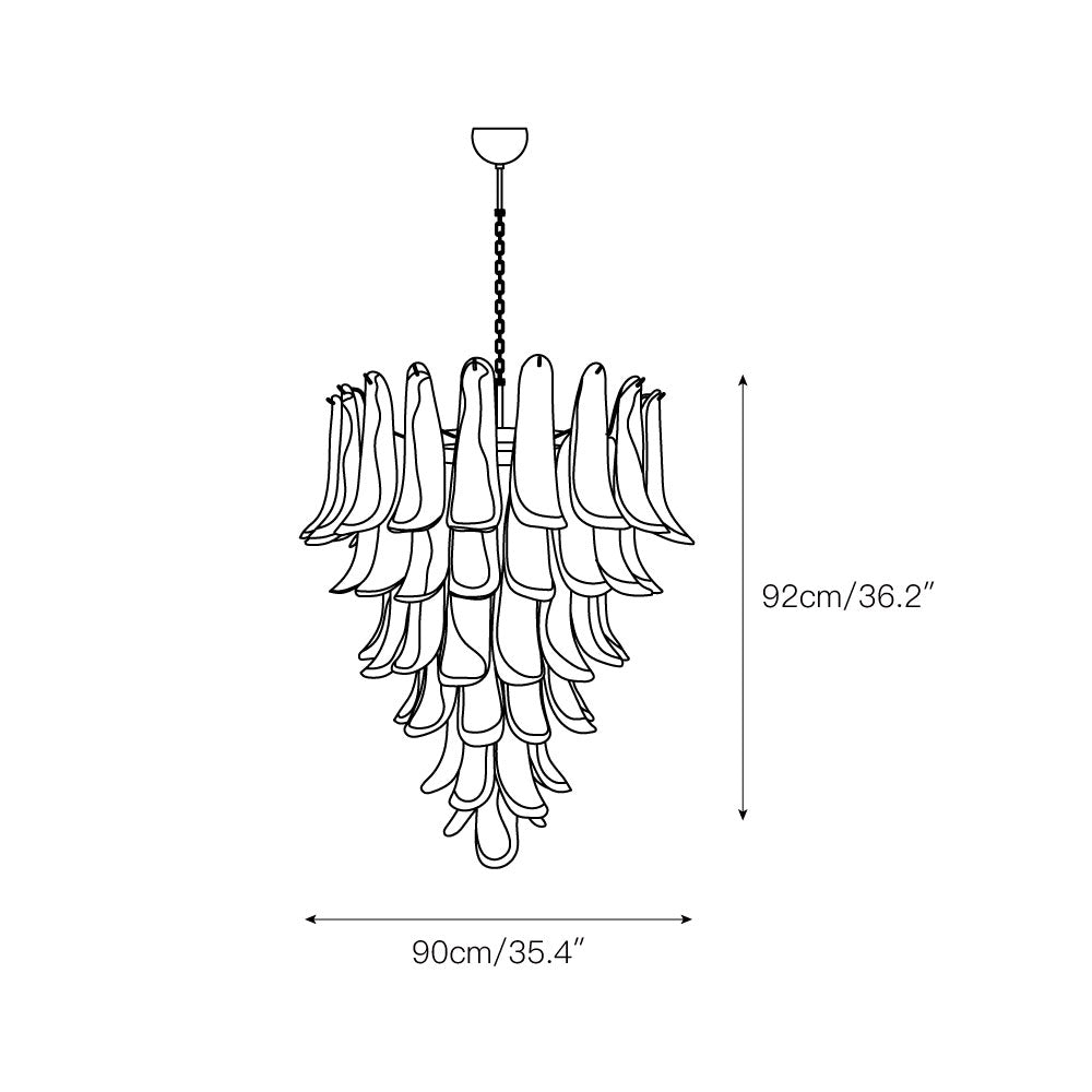 Murano Petal Chandelier - Handcrafted Italian Blown Glass Floral Pendant