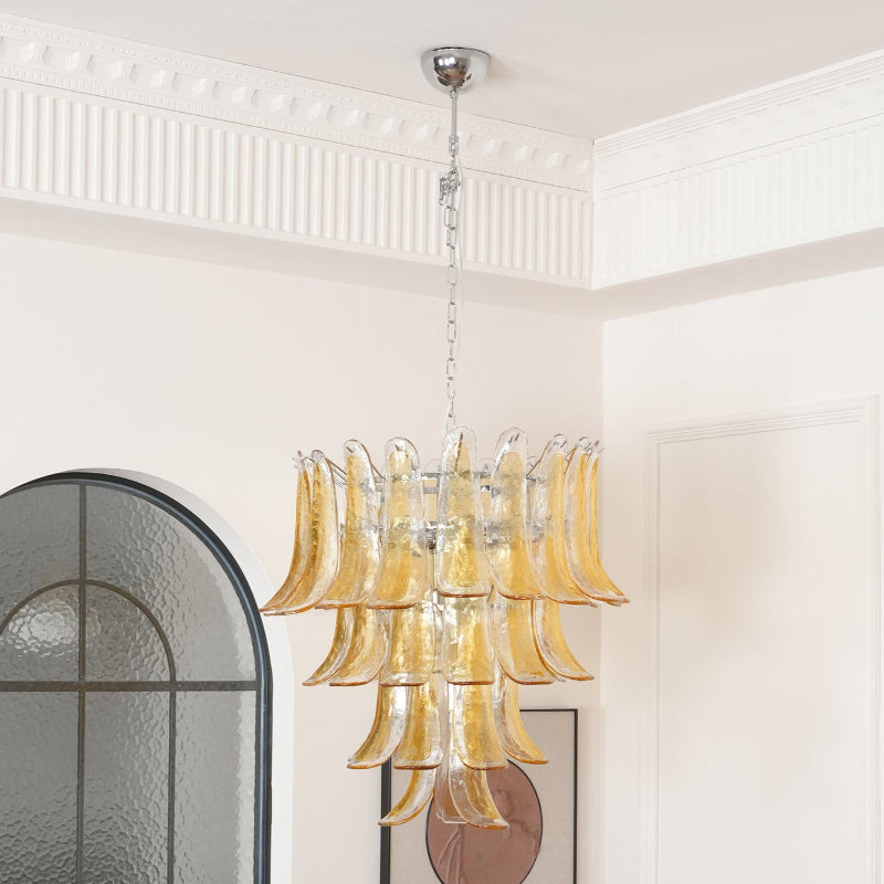 Murano Chandelier - Handcrafted Tiered Glass Art Pendant | Luxury Italian-Style Lighting