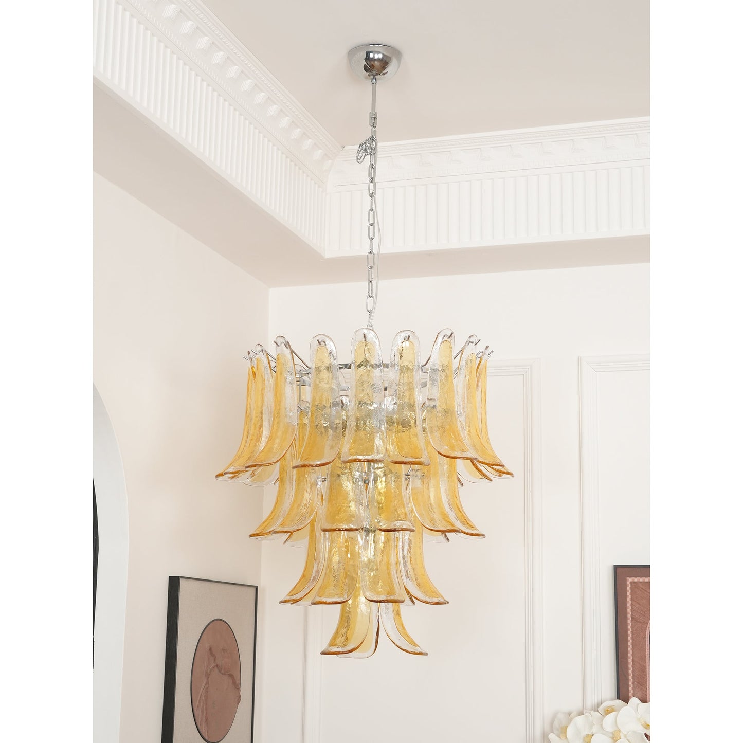Murano Chandelier - Handcrafted Tiered Glass Art Pendant | Luxury Italian-Style Lighting