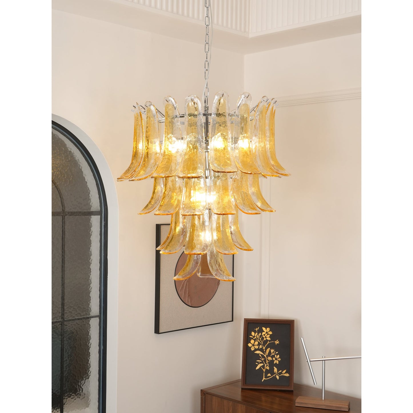 Murano Chandelier - Handcrafted Tiered Glass Art Pendant | Luxury Italian-Style Lighting
