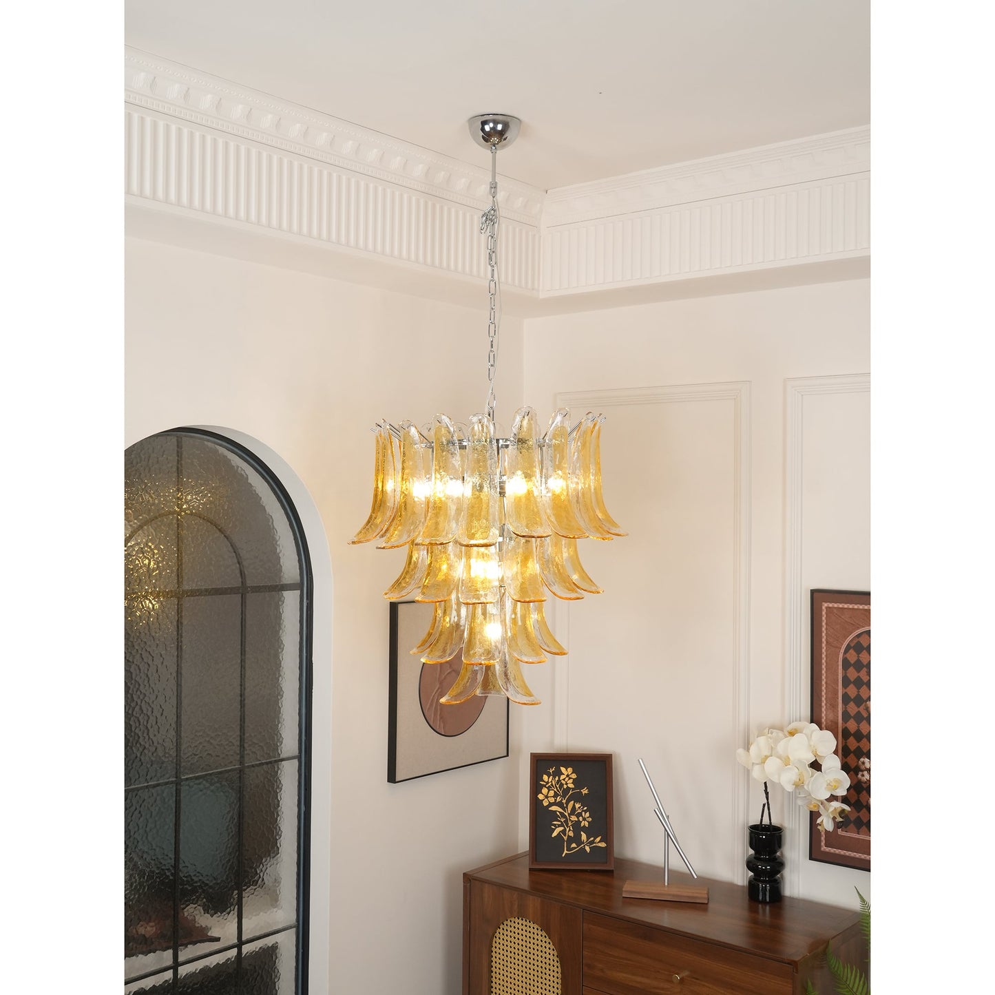 Murano Chandelier - Handcrafted Tiered Glass Art Pendant | Luxury Italian-Style Lighting