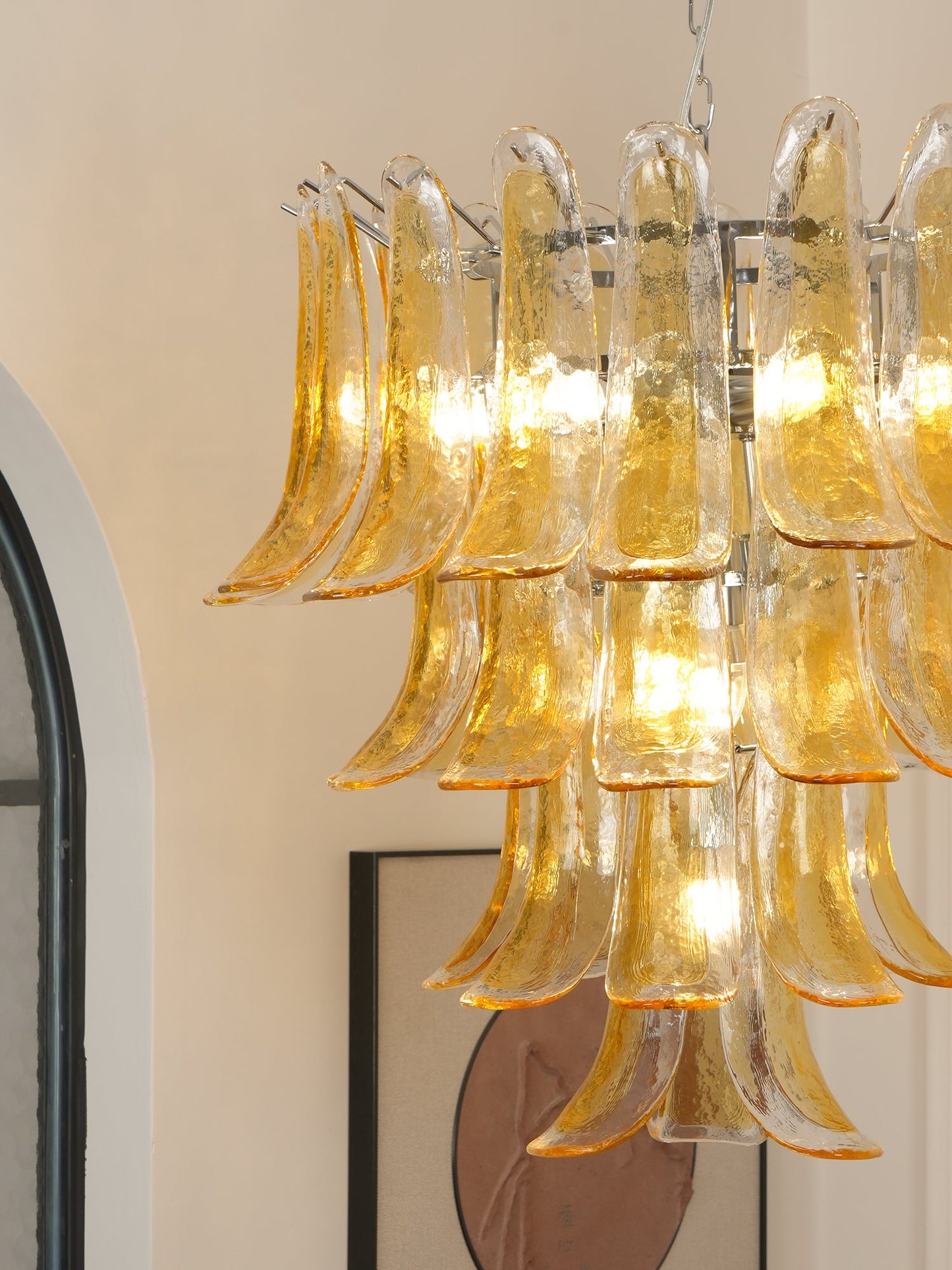 Murano Chandelier - Handcrafted Tiered Glass Art Pendant | Luxury Italian-Style Lighting