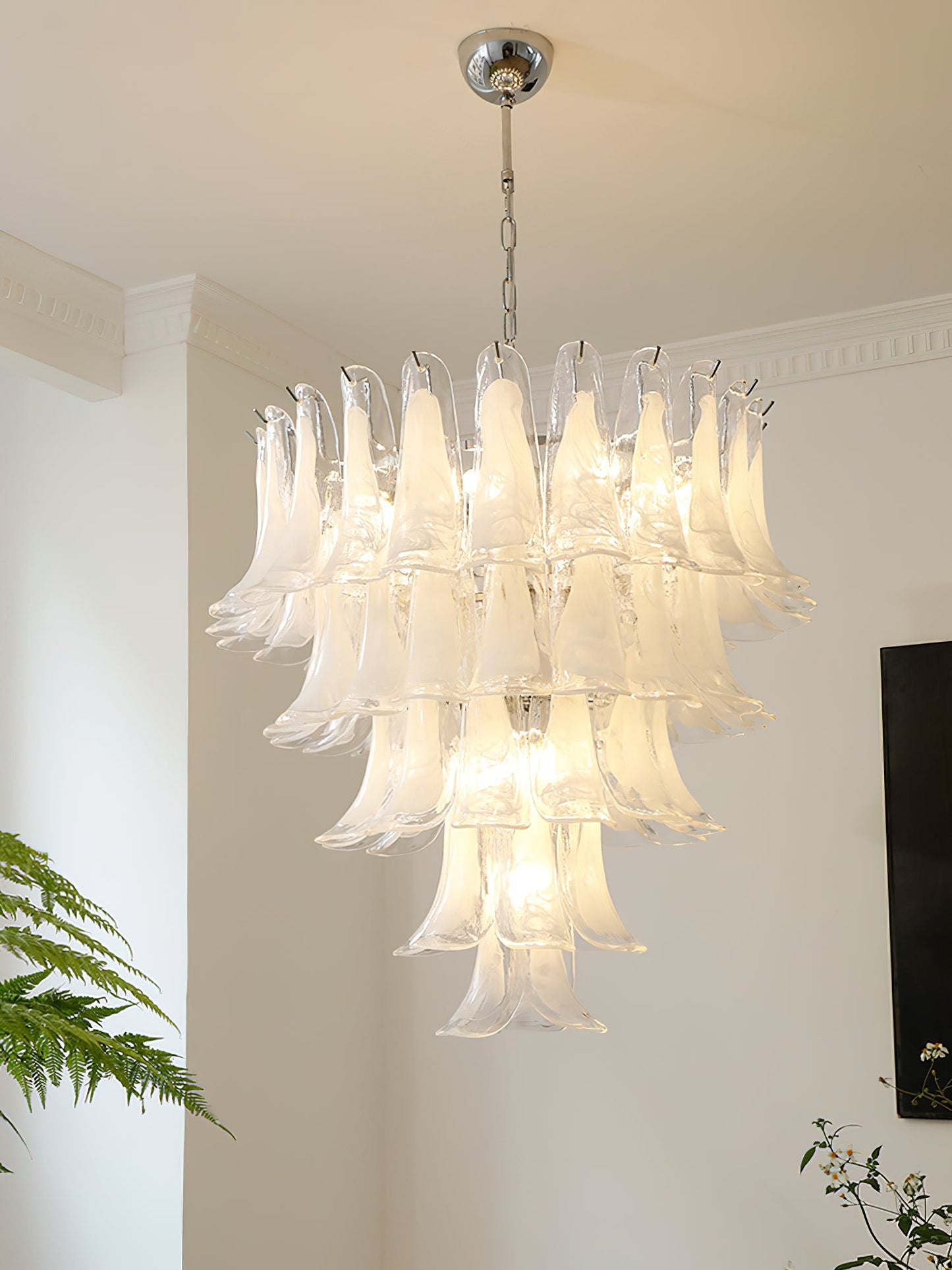 Murano Chandelier - Handcrafted Tiered Glass Art Pendant | Luxury Italian-Style Lighting
