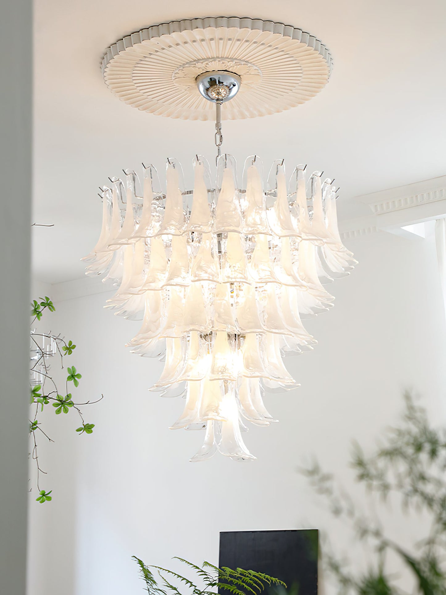 Murano Chandelier - Handcrafted Tiered Glass Art Pendant | Luxury Italian-Style Lighting