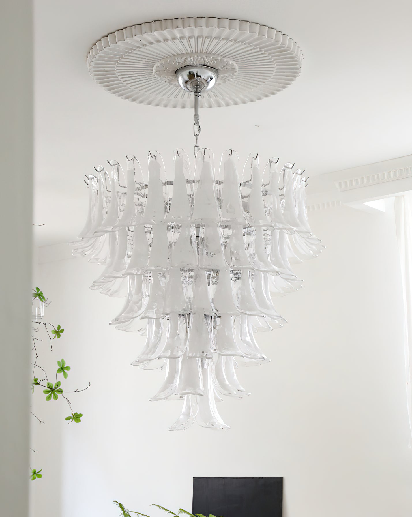 Murano Chandelier - Handcrafted Tiered Glass Art Pendant | Luxury Italian-Style Lighting