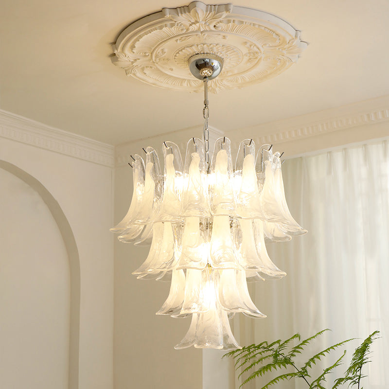 Murano Chandelier - Handcrafted Tiered Glass Art Pendant | Luxury Italian-Style Lighting