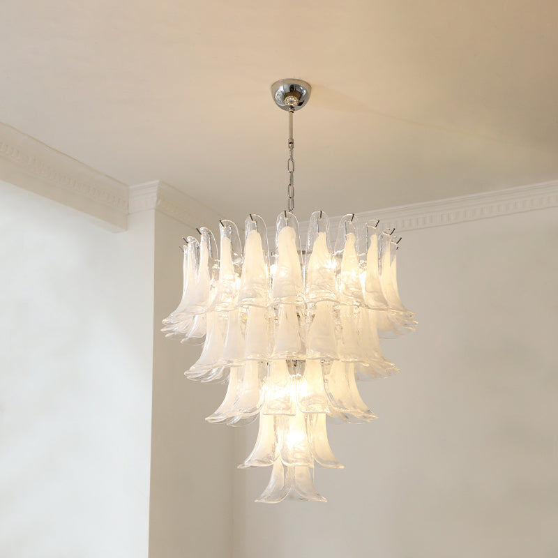 Murano Chandelier - Handcrafted Tiered Glass Art Pendant | Luxury Italian-Style Lighting