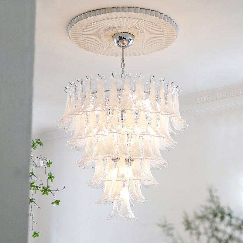 Murano Chandelier - Handcrafted Tiered Glass Art Pendant | Luxury Italian-Style Lighting