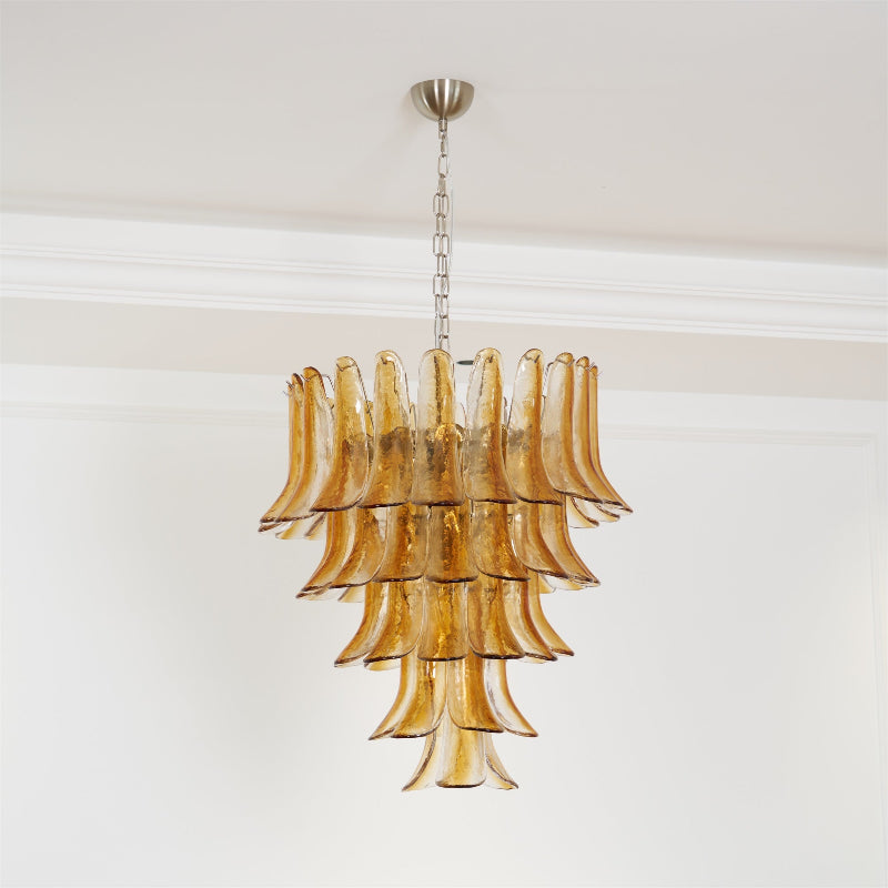 Murano Chandelier - Handcrafted Tiered Glass Art Pendant | Luxury Italian-Style Lighting