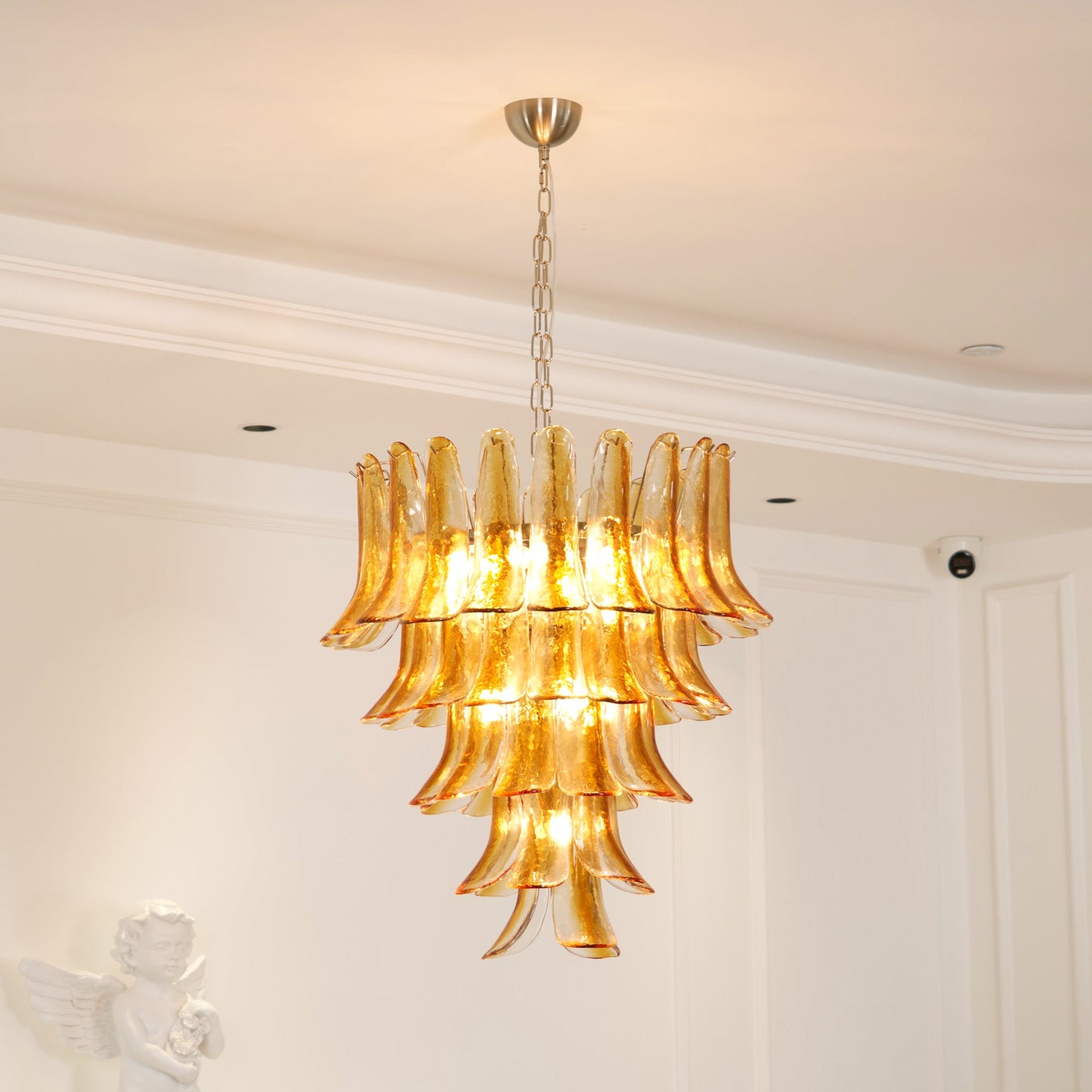 Murano Chandelier - Handcrafted Tiered Glass Art Pendant | Luxury Italian-Style Lighting