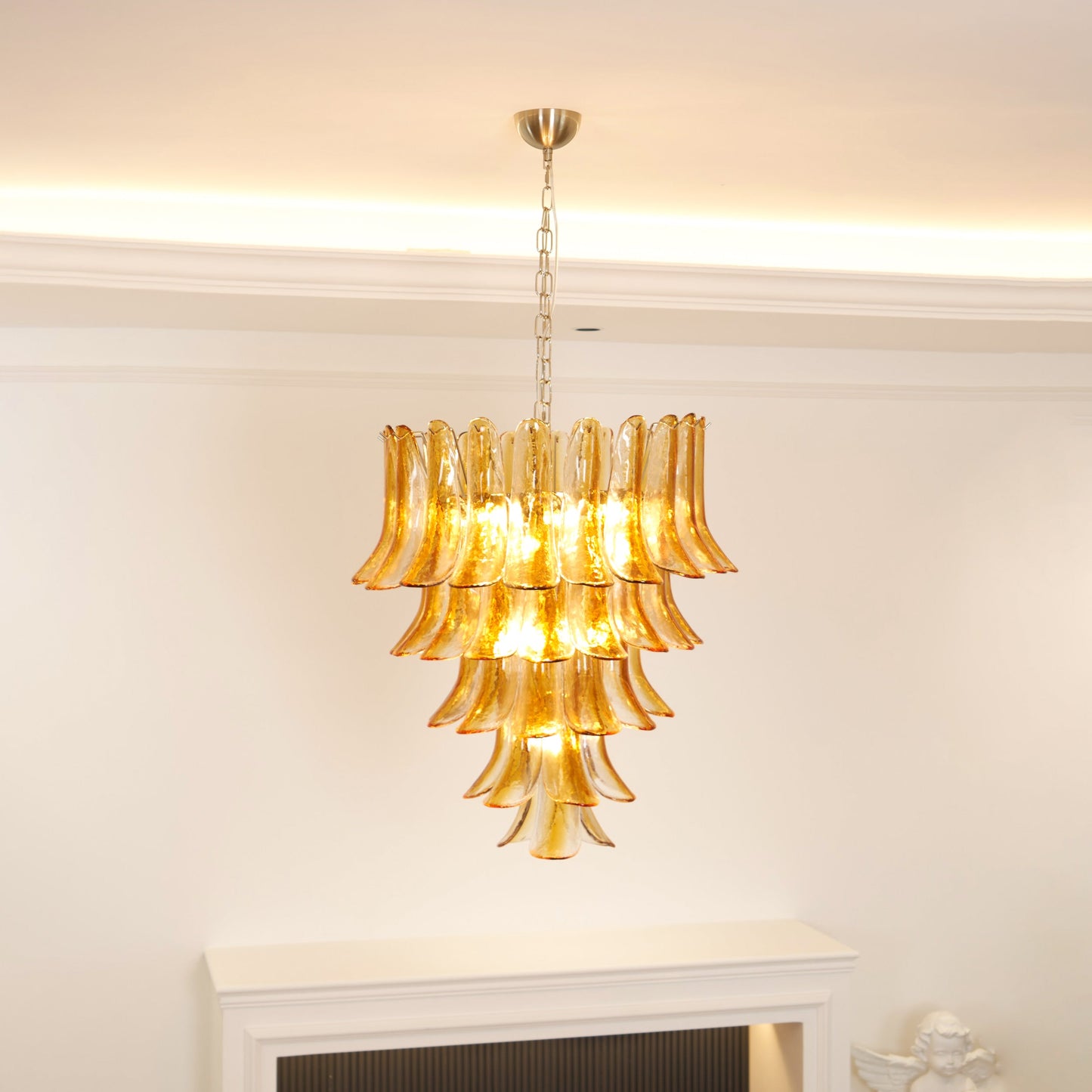 Murano Chandelier - Handcrafted Tiered Glass Art Pendant | Luxury Italian-Style Lighting