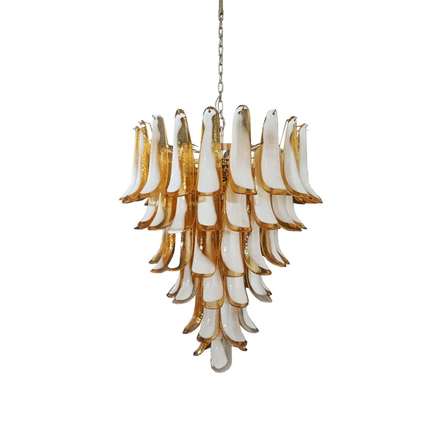 Murano Petal Chandelier - Handcrafted Italian Blown Glass Floral Pendant