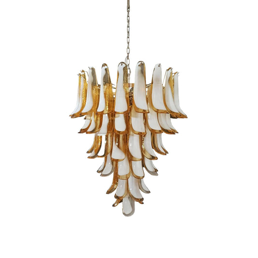 Murano Petal Chandelier - Handcrafted Italian Blown Glass Floral Pendant