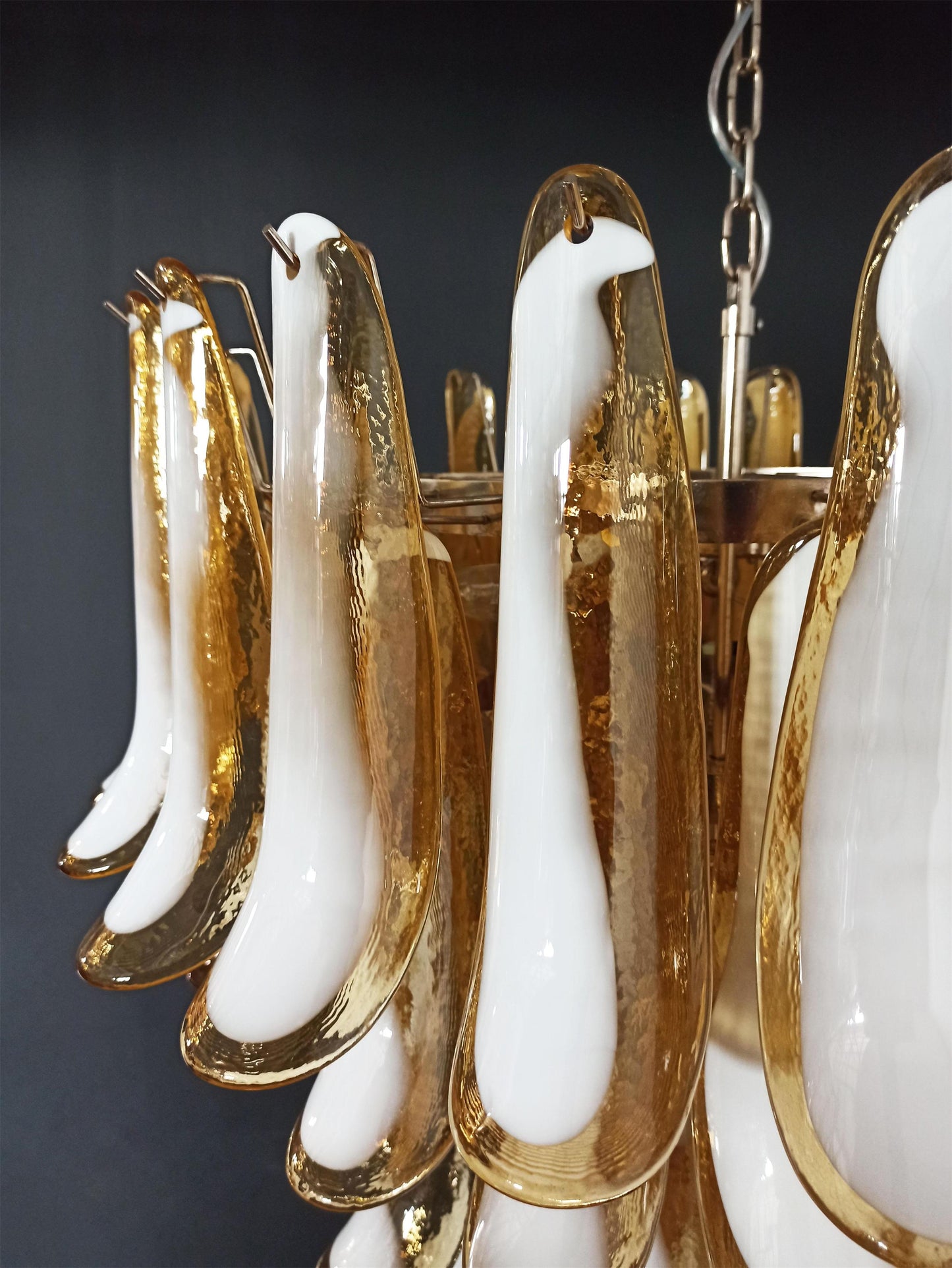Murano Petal Chandelier - Handcrafted Italian Blown Glass Floral Pendant